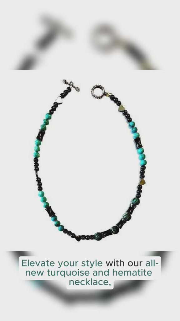 Turquoise and hematite necklace