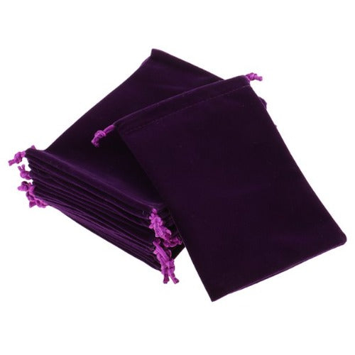 Body Mind Soul 3 x 4 Velvet Drawstring Bag Purple