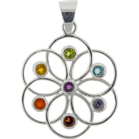 Chakra Tree of Life Crystal Gemstone Necklace w/ Chakra or Palo