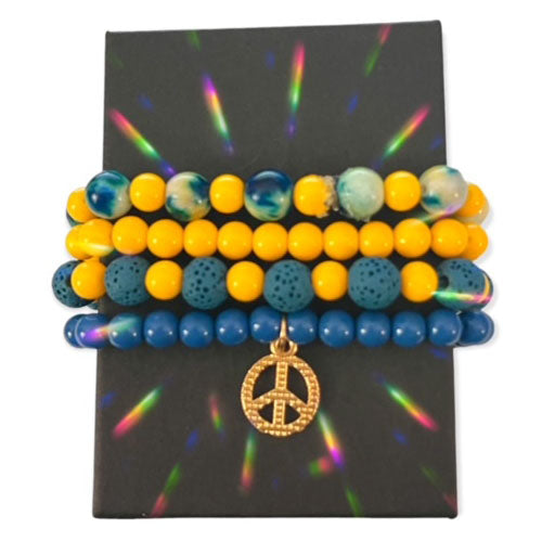 Wet of Four Reiki Infused World Peace Bracelts