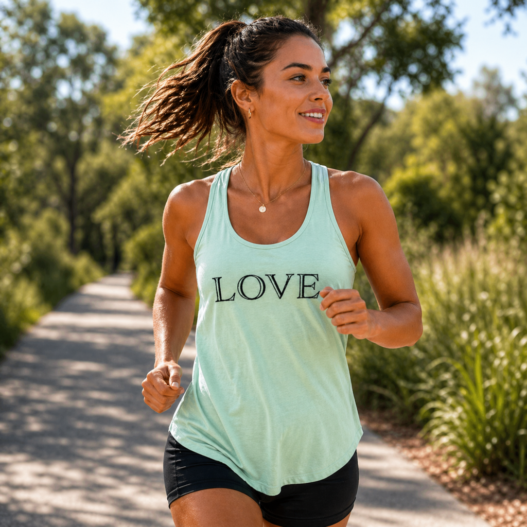 LOVE Tank | High Vibe Soulwear Racerback – Body, Mind & Soul