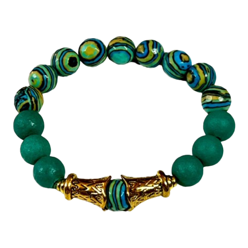Uniquely Designed Reconstituted Turquoise Bracelet