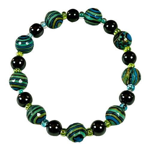 reconstituted turquoise and hematite bracelet