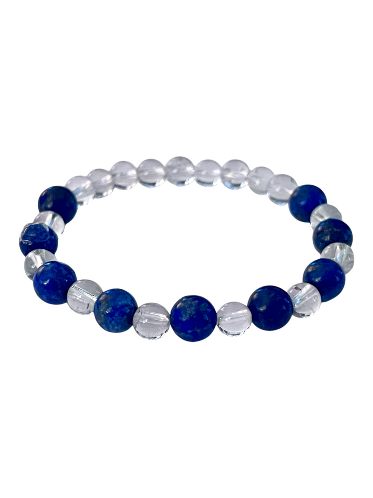 Clear Quartz and Lapis Lazuli Bracelet