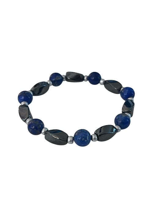 magnetic hematite and lapis bracelet