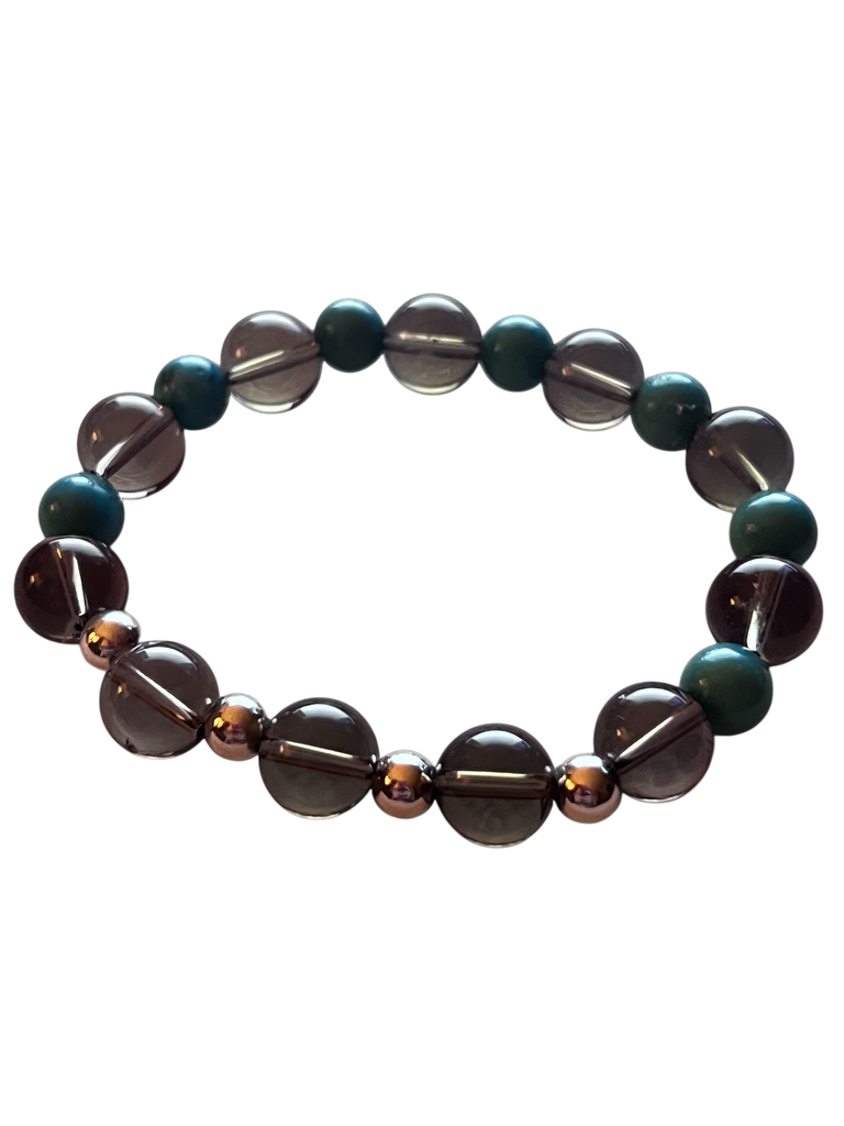 Turquoise and Smoky Quartz Brscelet