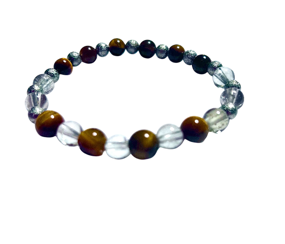 Tiger Eye and Quartz Bracelet