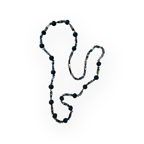 hematite and lava bead necklace