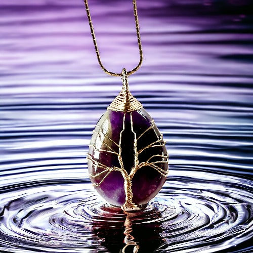 tree of life amethyst necklace