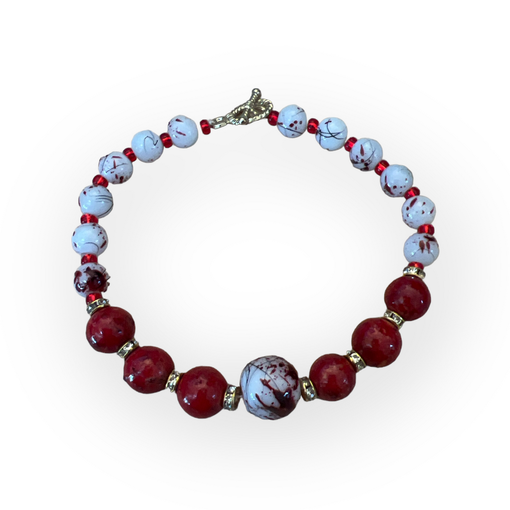 Bold and Beautiful: Handcrafted Red Jasper Necklace, Bracelet & Earrings for a Touch of Elegance