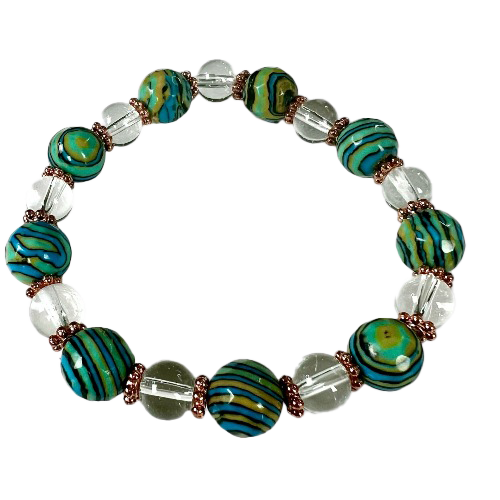 turquoise and clear quartz bracelet