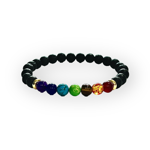 chakra and lava bead bracelet