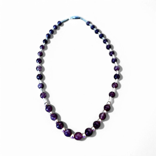 Lepidolite and Pearl Necklace