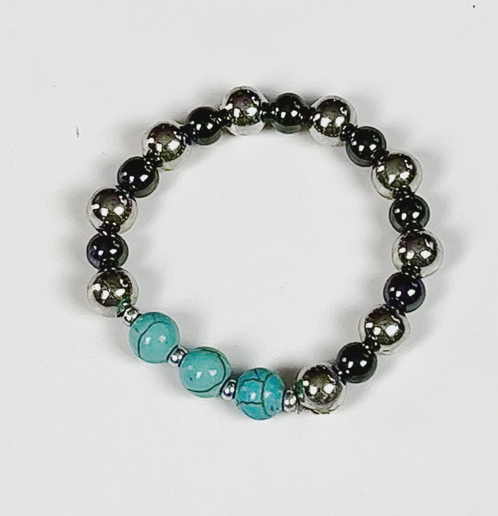 turquoise and hematite bracelet