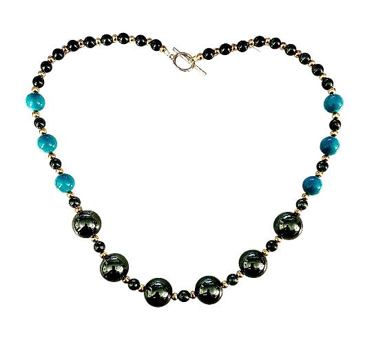hematite and turquoise necklace