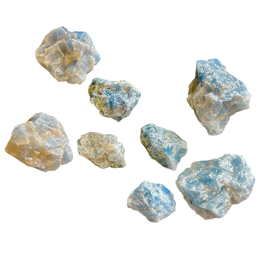 blue calcite rough stone