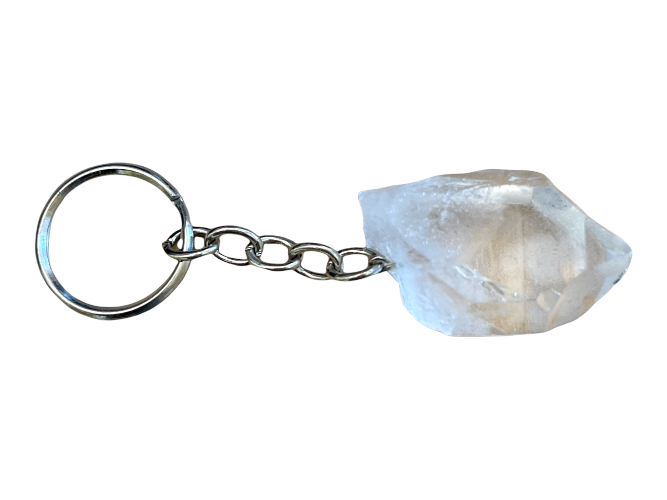 clear quartz key chain