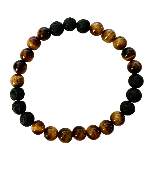 tiger eye and lava bead bracelet