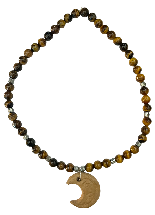 Tiger Eye and Moon Necklace