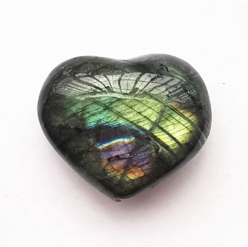 heart shaped labradorite stone