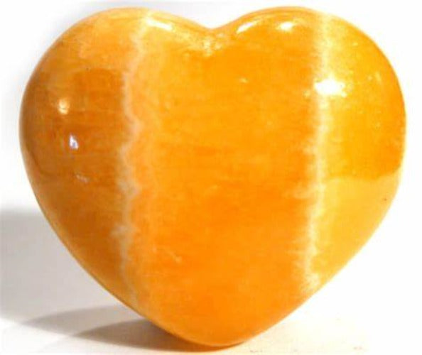 heart shaped orange calcite stone