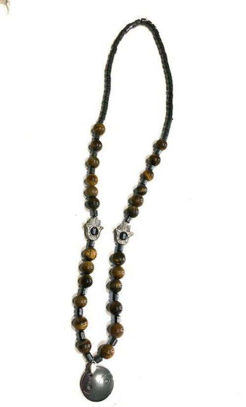 Hematite Yin Yang Clasp Necklace